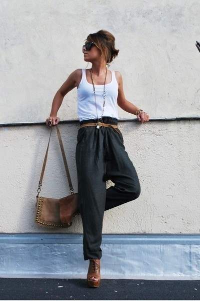 Stylish Tank Top and Harem Pants Outfit